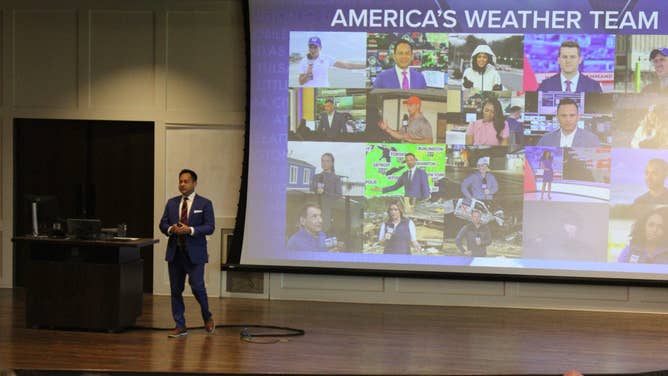Craig Herrera speaks at the MSU Severe Weather Symposium