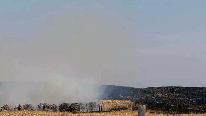Thick smoke from Nebraska fires between the towns of Alliance and Broadwater on March 13.