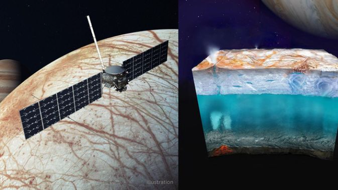 Artist’s concept of Europa, one of Jupiter's four moons.