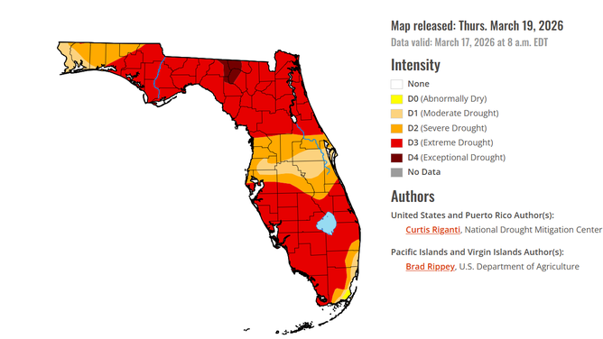 Latest Florida drought monitor.