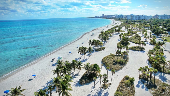 Crandon Beach in Key Biscayne off Miami. 