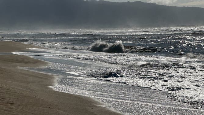 Waves along northern shore of Oahu.