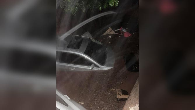 Photos obtained by FOX Weather showed water almost covering the tops of SUVs in Laie in the predawn hours Friday.