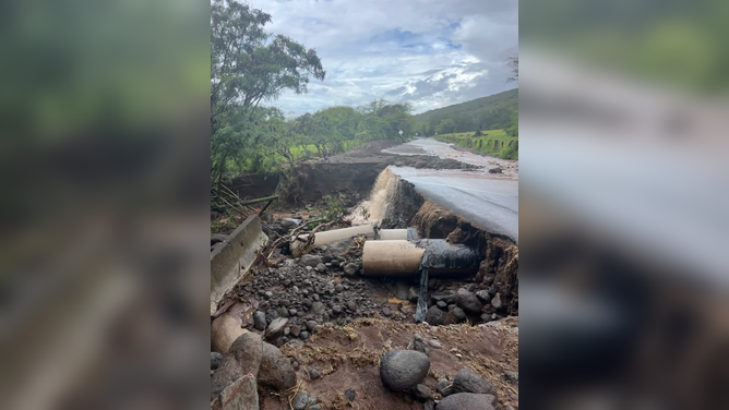 Major debris slide on Kamehameha V Highway in Molokai Sunday.