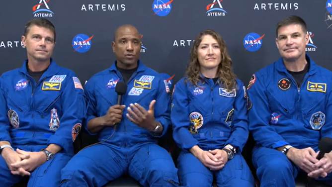 Artemis II crew members CSA (Canadian Space Agency) astronaut Jeremy Hansen, and NASA astronauts Christina Koch, Victor Glover, and Reid Wiseman answer questions leading up to launch date.
