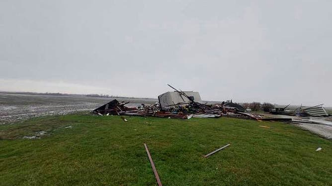 Storm damage in Kinmundy, IL, March 7