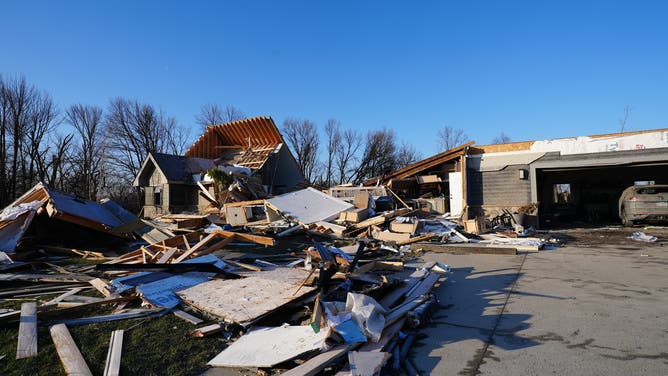 Photos from the ground in Aroma Park, Illinois, on March 12 capture the devastating destruction in Kankakee County after a tornado ripped through March 10