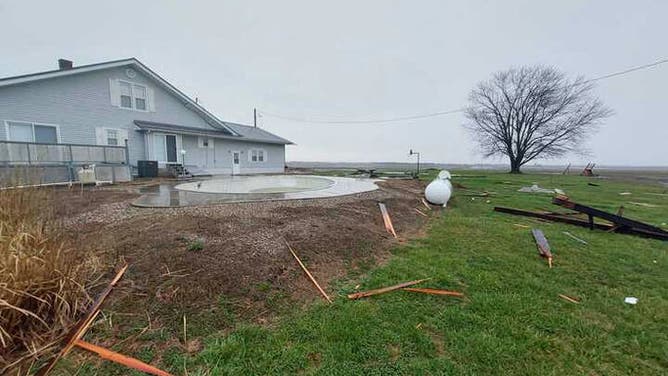 Storm damage in Kinmundy, IL, March 7
