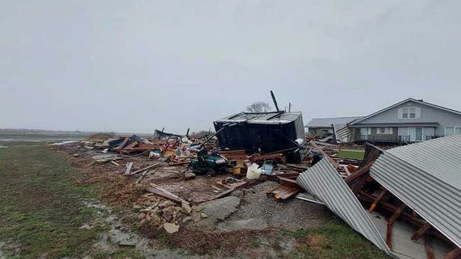Storm damage in Kinmundy, IL, March 7