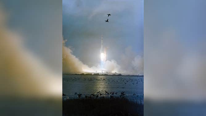 The huge, 363-feet tall Apollo 12 space vehicle is launched from Pad A, Launch Complex 39, Kennedy Space Center (KSC), at 11:22 a.m. (EST), Nov. 14, 1969. Aboard the Apollo 12 spacecraft were astronauts Charles Conrad Jr., commander; Richard F. Gordon Jr., command module pilot; and Alan L. Bean, lunar module pilot.