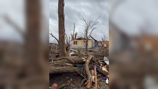 Widespread tornado damage in Union City, MI, March 7.