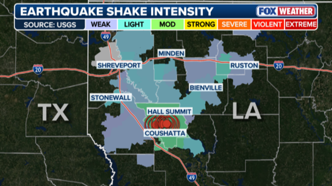 Shake intensity map