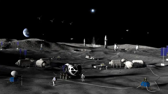 Artistic concept of Phase 3 of NASA’s Moon Base.