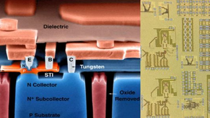 Photo of silicon-germanium (SiGe) technology.