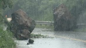 Watch: Heavy rain causes rockslide in Hawaii as slow-moving storm lingers over islands