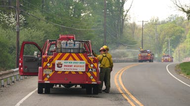 See it: Large wildfire burns in New Jersey just miles outside Philadelphia