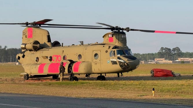 Georgia National Guard on scene of the Highway 82 Fire in Brantley County, Georgia on Monday, April 27.
