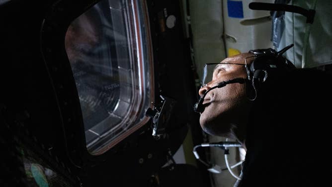 (April 6, 2026) – NASA astronaut and Artemis II Pilot Victor Glover pictured here in the Orion spacecraft during the Artemis II lunar flyby.