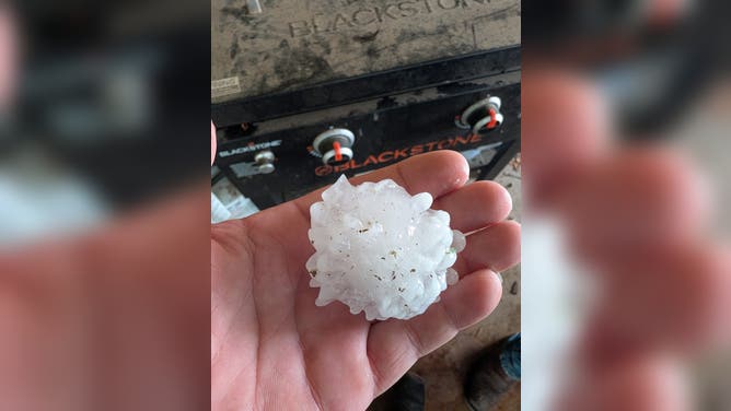 Golfball-sized hail recorded in Charlie, Texas, Sunday, April 25, 2026.