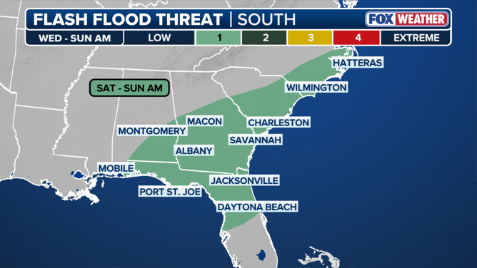 South flash flood risk through the remainder of the week.
