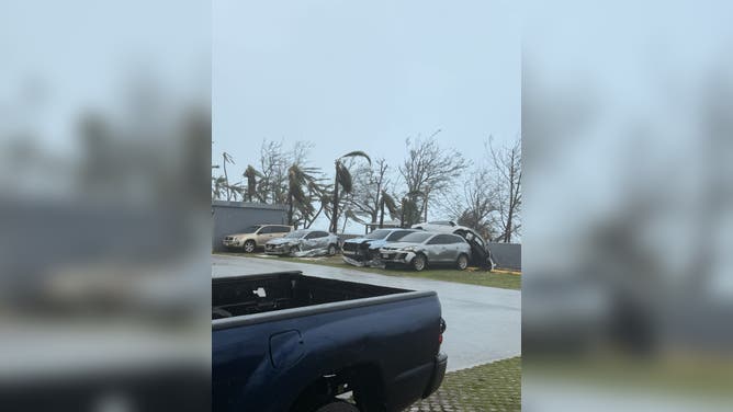 Damage from Typhoon Sinlaku in Saipan on Wednesday.