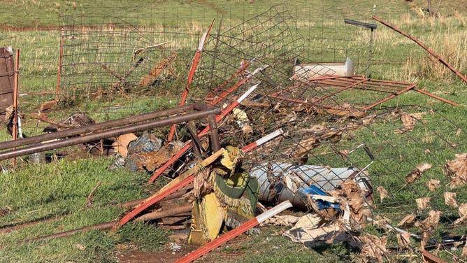 Damage to a farm in Enid, Oklahoma.