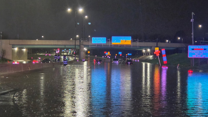 Flooding closes Interstate 43 in Milwaukee Wednesday.