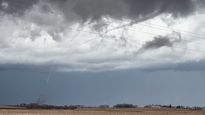 Rope tornado spotted in West Liberty, Iowa Thursday.