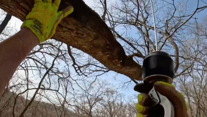 The rugged terrain posed challenges for rescue crews as they winched Schlag to safety. 