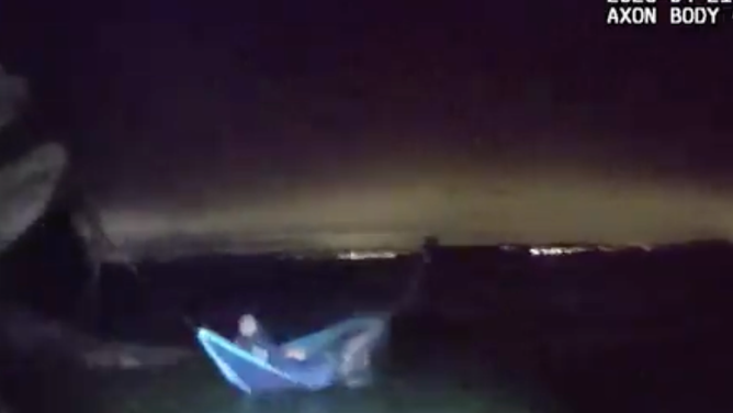 A man became a man trapped in a hammock after high tide left him stranded in the waters near the Kingston Dock Ferry in Washington April 21.