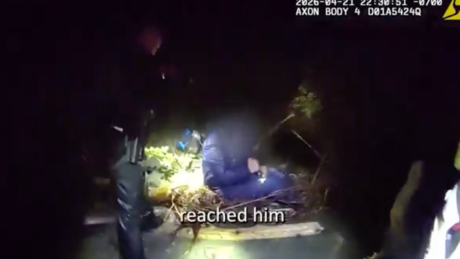 Kitsap County Sheriff's Deputies rescue double amputee after he became stranded by high tide near the Kingston Dock Ferry in Washington April 21.