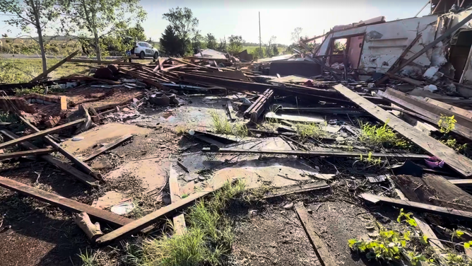 Damage in Enid, Oklahoma, after a violent tornado.
