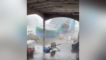 Look out: Powerful winds send bounce house tumbling through yard and into SUV in Florida