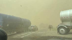 Video shows powerful dust storm creating blizzard-like conditions on western North Dakota highway