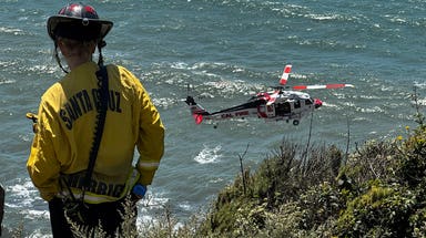 Driver dies after car crashes nearly 500 feet off a cliff onto California beach