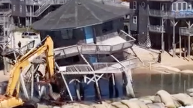 Watch: Oceanfront home in North Carolina's Outer Banks torn down in effort to combat beach erosion