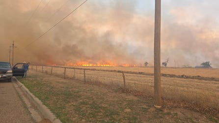 Evacuations underway as lightning sparks massive grassfire and burns thousands of acres in Texas