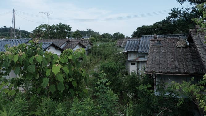 Abandoned houses in Okuma, Fukushima Prefecture, Japan, on Monday, July 3, 2023.