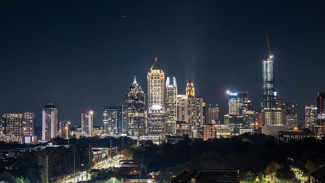 ATLANTA, GEORGIA - NOVEMBER 6: Midtown Atlanta Skyline during BMI Atlanta Acoustic Lounge at The Retreat by Gathering Spot on November 6, 2025 in Atlanta, Georgia.