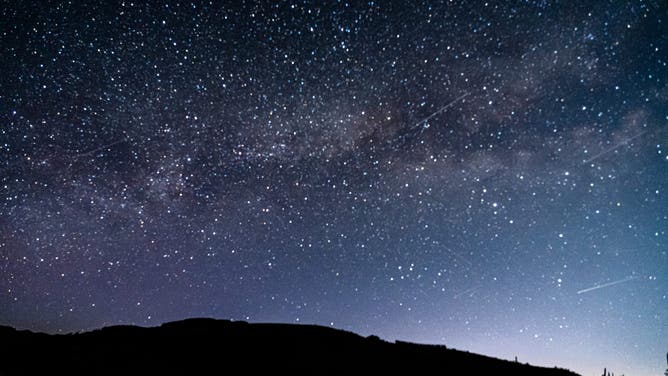 (EDITOR'S NOTE: This composite image was created by stacking multiple exposures captured using a telescope and a cooled camera.) panoramic views of the milky way galaxy from the DMZ border at Charrate Hill in Panchthar District, Nepal, on February 17, 2026.