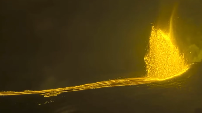 Nighttime video of Kilauea's 47th eruption since Dec. 2024.