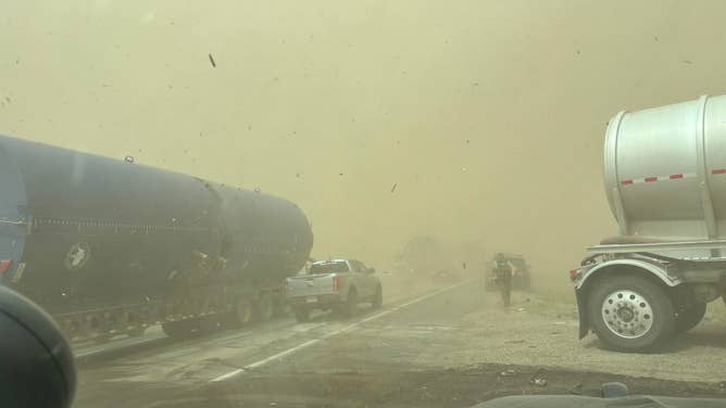 A major dust storm created blizzard-like conditions in western North Dakota Thursday afternoon, reducing visibility to near-zero and causing several crashes on local highways.