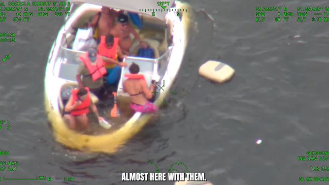 Six passengers aboard a boat in East Lakes Tohopekaliga began taking on water amid hazardous weather conditions May 2.