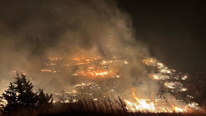 Wildfires erupt in Southwest Kansas on Thursday, May 14, 2026.