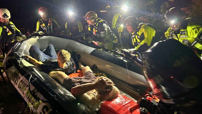 Three men rescued from floodwaters in Williamson County, Texas, outside of Florence overnight Wednesday.