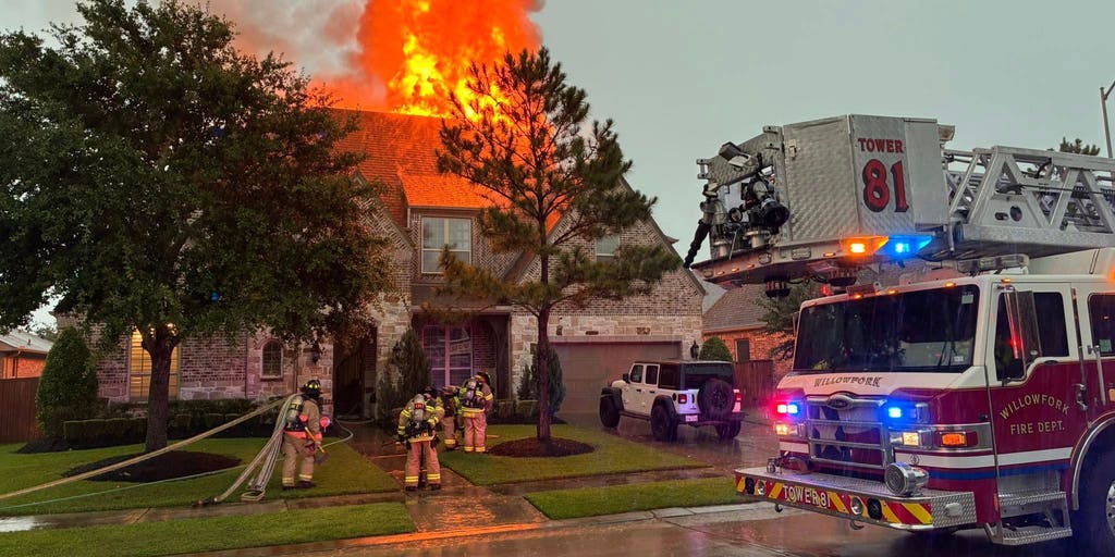 See it: Lightning strike causes major house fire during severe thunderstorms in Texas