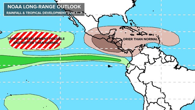 July 1-7 Long-range outlook from the NOAA Climate Prediction Center.