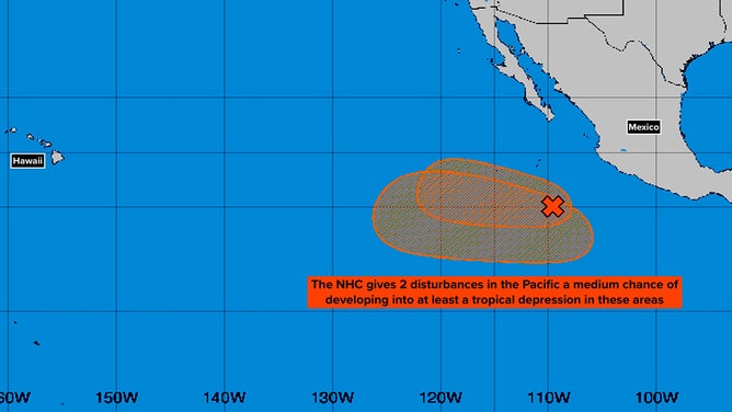 Tropical activity in the eastern Pacific as of June 23, 2026.