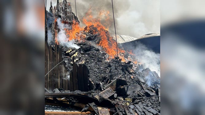 Crews work to contain the flames of the Crystal River Fire.