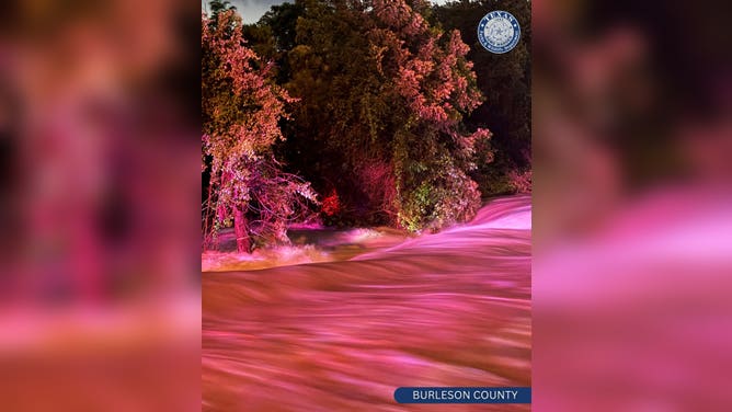 Heavy flooding in Burleson County, Texas.